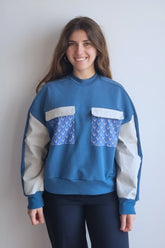 Sweat-shirt Marguerite - bleu - jean et nénuphar